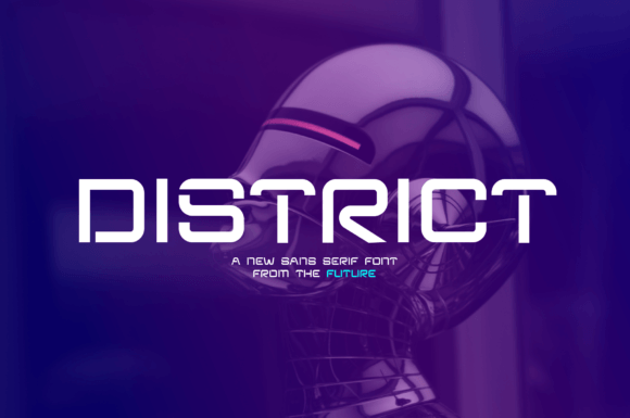 District: A Futuristic Stencil Sans Serif Typeface for Modern Design