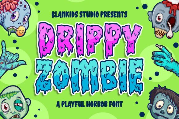 Drippy Zombie: The Spooky Yet Quirky Horror Display Font for Halloween and Horror-Themed Projects
