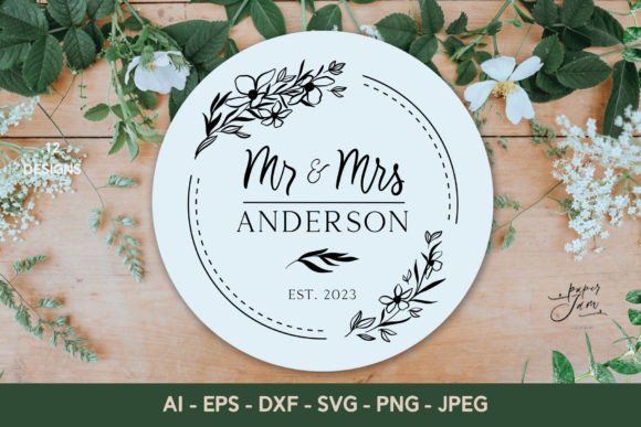 Family Monogram SVG for Wedding Designs