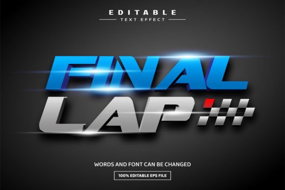 Final Lap 3D Editable Text Effect