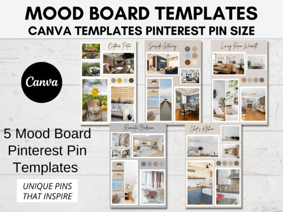 Mood Board Template for Canva Pinterest